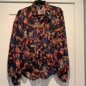 Sheer Floral Express Blouse Large